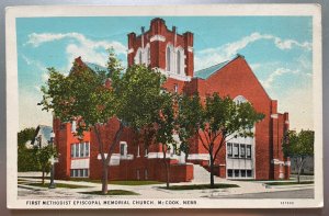 Vintage Postcard 1938 First Methodist Episcopal Memorial Church, McCook Nebraska