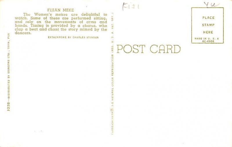 Fijian Meke Fiji Unused 