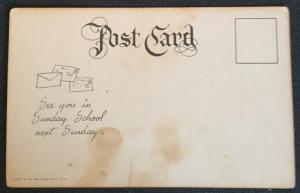 Postcard Unused Young Boy/Girl/Dog “The Bible says...” LB