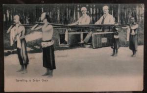 Mint Hong Kong RPPC Real Picture Postcard British Traveling In Sedan Chair