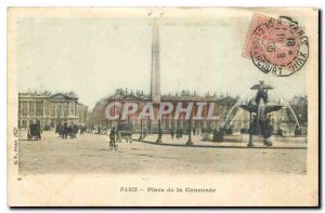 Old Postcard Paris Concorde Square