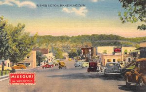 Branson Missouri Business Section, Lake Taneycomo Vintage Postcard TT0096