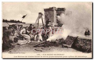 Ile St Honorat - Monks of Lerins pulling Canon mooring door opereer rescue - ...