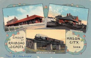 Mason City Iowa Train Station Multiview Vintage Postcard AA50377