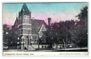 ACKLEY, IA Iowa ~ PRESBYTERIAN CHURCH ~ 1921 Franklin County Postcard