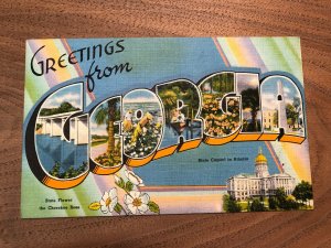 Vintage 50s GREETINGS from State of GEORGIA Large Letters Postcard