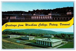 c1950's Greetings From Windham College Multiview Putney Vermont Vintage Postcard