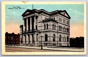 Jefferson City Missouri~Post Office Bldg Street View~EC Kropp Vintage Postcard