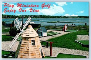 Cape Cod Massachusetts Postcard Merry Mill Miniature Golf Course Bass River 1960