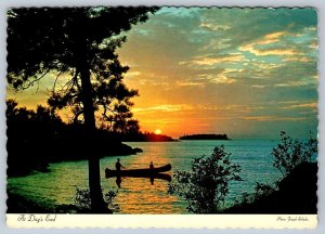 Canoe, Sunset, At Day's End, Susquenita Country, Pennsylvania, Chrome Postcard