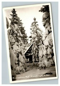 Vintage 1953 RPPC Postcard Snow Covered Recreation Hall Cloudcroft New Mexico