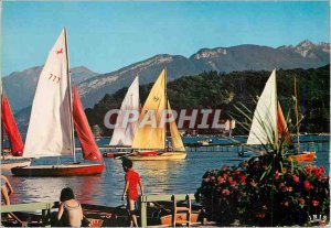 Postcard Modern Sailing Lake Annecy Lake Boat