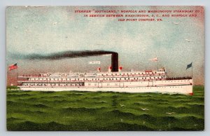 1012 Steamer Southland Norfolk Washington Steamboat Co. Postcard