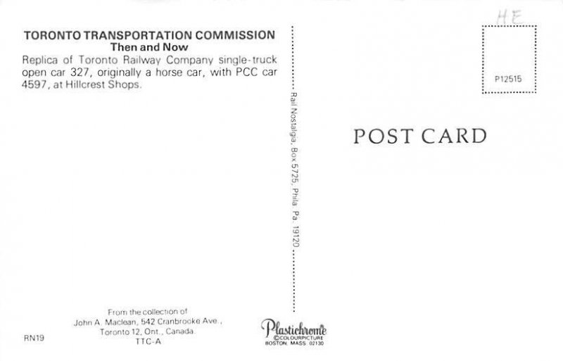 Toronto Transportation Commission Canada Unused 