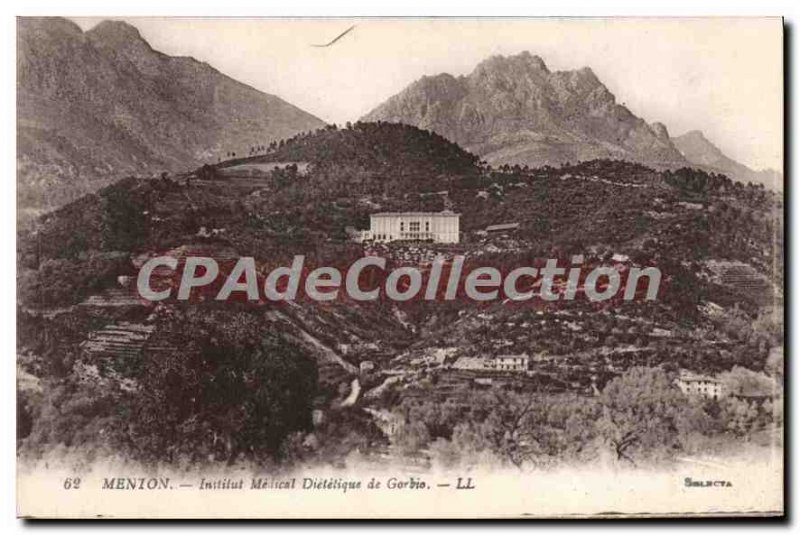 Old Postcard Menton Institute Of Medical Dittique Gorbio