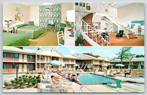 The Ramada Inn Jackson Mississippi Modern Dining Rooms & Swimming Pool Postcard