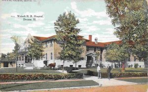 Wabash Railroad Hospital Decatur Illinois 1910c postcard