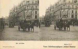 Postcard Vues Stereoscopiques Julien Damoy Ser.3, 18.Anvers Street Scene Belgium