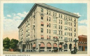 Auto Charlotte North Carolina Selwyn Hotel C-1920s Postcard Southern 10440