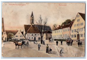 1906 Niederstotzingen Marketplace Heidenheim Germany Antique Posted Postcard 