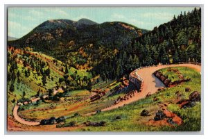 Postcard NM Double Horseshoe Curve Taos Eagle Nest Raton Highway