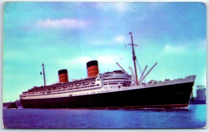 Postcard - R. M. S. Queen Elizabeth In New York Harbor - New York