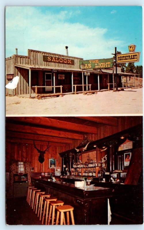 RAPID CITY, SD South Dakota~ Roadside GASLIGHT SALOON Restaurant c1960s Postcard