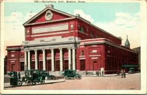 Vtg Postcard 1924 Boston Massachusetts MA Symphony Hall New England News