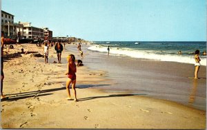 Vtg Greeting from Ocean City Maryland MD Beach View Footprints Sand Postcard