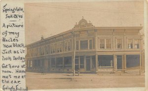 Springvale ME New Block 1905 Real Photo Postcard