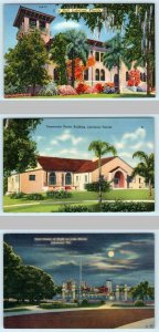 3 Postcards LAKELAND, Florida FL  City Hall, Community Center, Civic Center