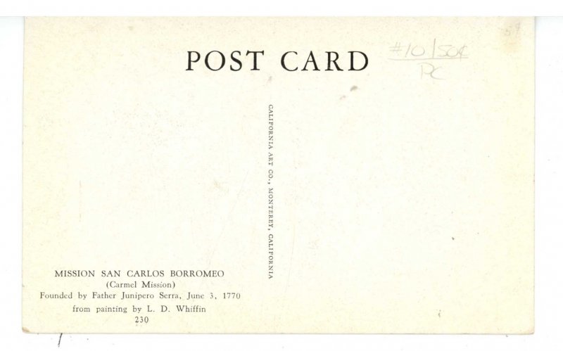 CA - Carmel. Mission San Carlos Borromeo