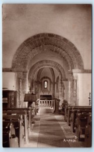 RPPC Kilpeck interior Herefordshire England W.A. Call Postcard