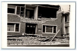 1933 Apartment House Earthquake Disaster Long Beach CA RPPC Photo Postcard
