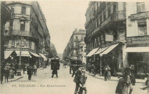 Postcard RPPC C-1910 France Toulouse Trolley autos street scene FR24-1307