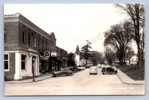 J90/ Preston Minnesota RPPC Postcard c1950s Court House Square Store 363