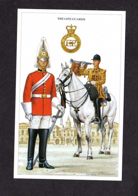 UK British Army Life Guards Military Horse Artist Signed D Anderson Postcard PC