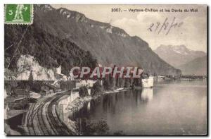 Old Postcard Veytaux Chillon and the Dents du Midi