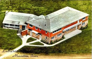 Muscatine, IA Iowa  LUTHERAN HOMES Louise Wittig Boys Cottage VINTAGE Postcard