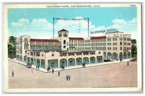 1938 California Hotel & Restaurant Building San Bernardino California Postcard