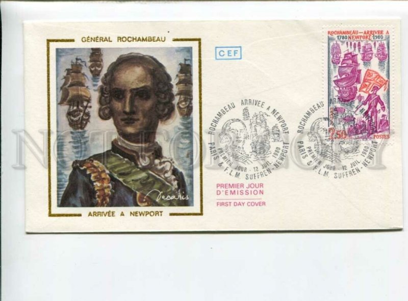 3162795 FRANCE 1980 Sailboats Ships GENERAL ROCHAMBEAU FDC