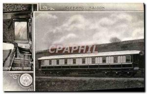 Postcard Old Train Single sleeping Sleeping Berth Saloon