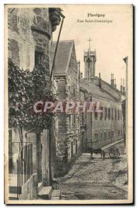 Postcard Old Flavigny Rue Saint Dominique Charette ane Mule child