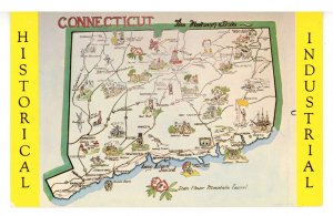 CT - Connecticut Map, Historical & Industrial