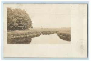 c1910's Camp And River Worcester Massachusetts MA RPPC Photo Antique Postcard 