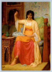 PRETTY GIRL Sew Woman Old Fashion Interior by Perugini New Unposted Postcard