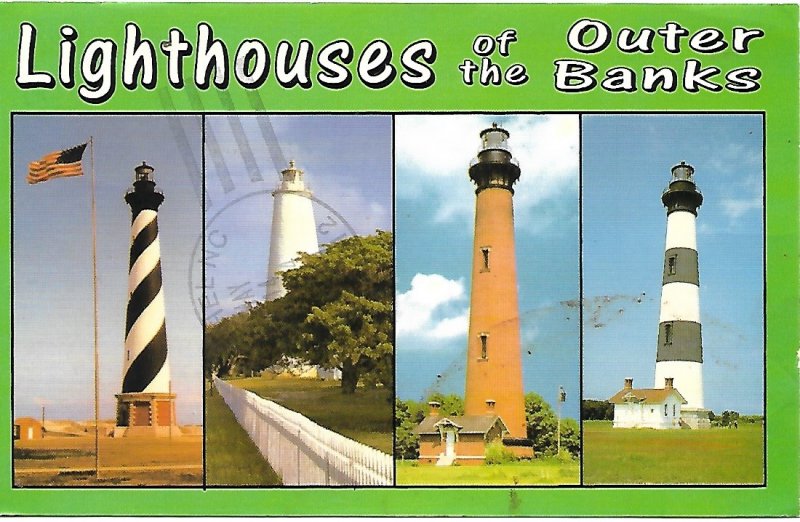 Lighthouses of the Outer Banks North Carolina Postcard PCBT8-52921