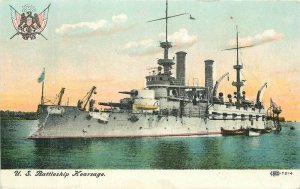 C-1910 Navy Military Battleship Kearsage Postcard 22-5734