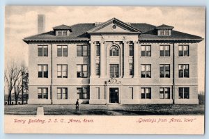 Ames Iowa IA Postcard Dairy Building I.S.C Iowa State College Exterior Scene