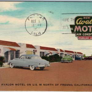 c1950s Fresno, CA Avalon Motel Inn Cars Logo PC Teknitone Kodachrome Thomas A217